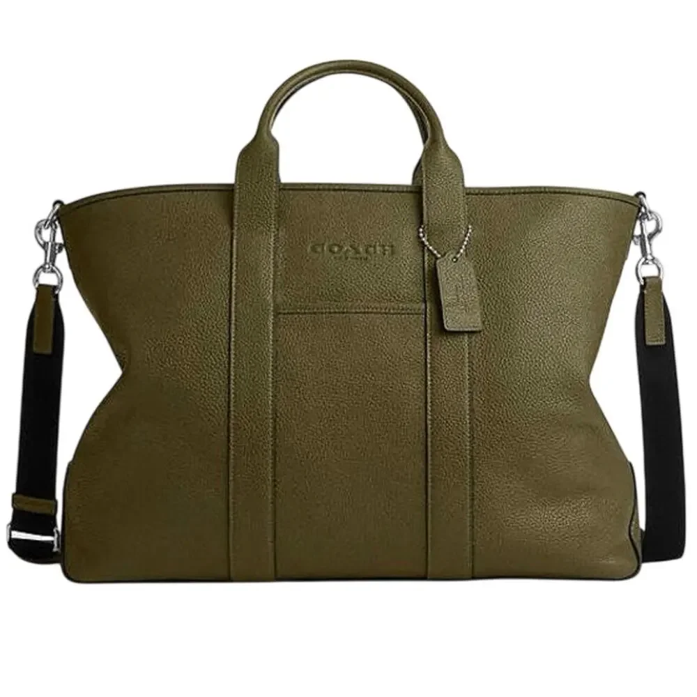 Coach Grayson Soft Pebbled Leather Olive Tote NWT
